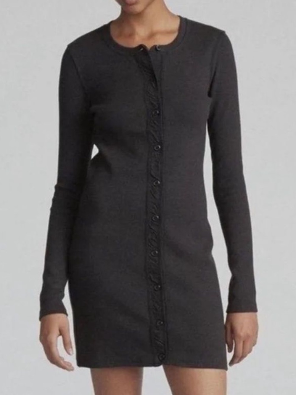 Rag & Bone Mallory Thermal Dress in Black- Size Small Long Sleeve Fall Winter